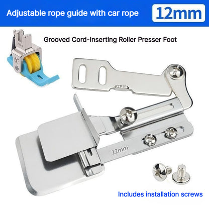 1906★ Adjustable Steel Piping Binder Attachment for Lockstitch Sewing Machines, Fold and Cord Guide★