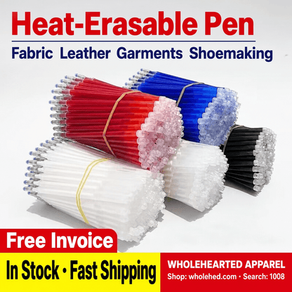 1008★ Stylo marqueur effaçable à la chaleur à corps épais pour tissu et cuir, grande capacité pour la couture et la confection