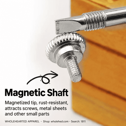 1811★ Magnetic Flathead Safety Screwdriver for Sewing Machines, Medium Size, S2 Steel