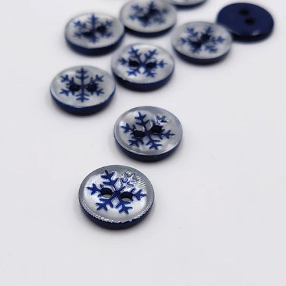 3062  Blue Snowflake Pearlescent Manhattan Button Shirt Button Girl Heart Exclusive Navy Blue Button Navy Blue