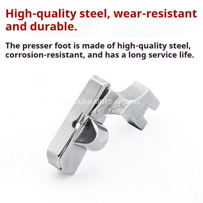 1745★ All-Steel Presser Foot for Sewing Fur Collars, Left Single-Side with Raised Edge Guide, Sewing Machine Accessory★
