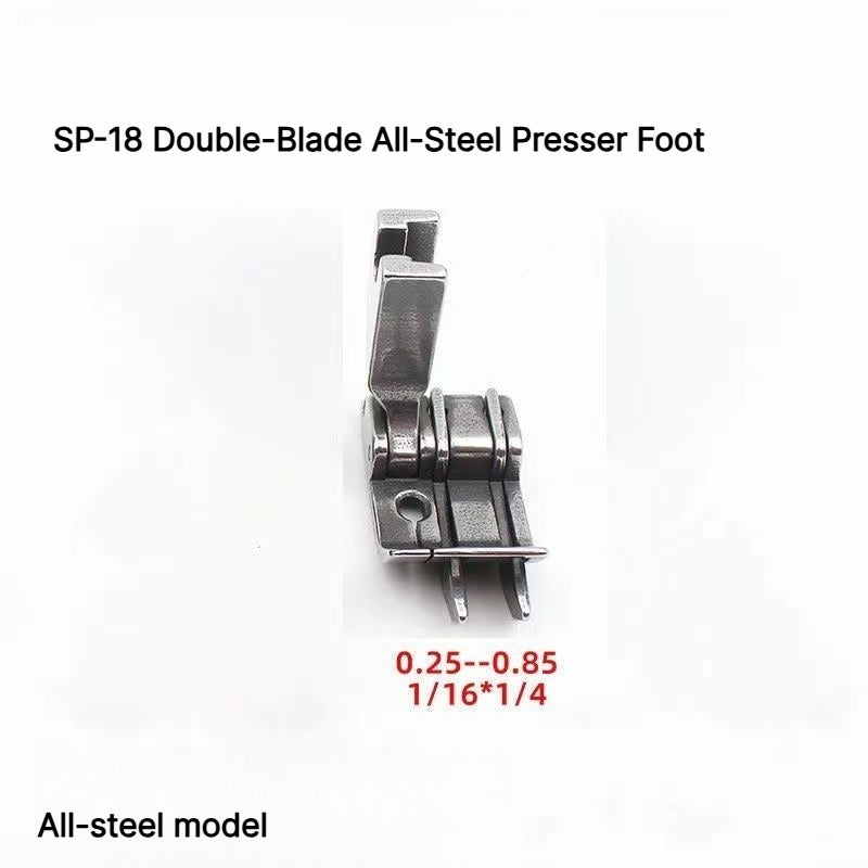 1050★ Nouveautés 2 | Plus d'options | Pied presseur de coupe tout acier pour machines à coudre plates, double/triple lame pour poches arrière de jeans et garniture de bords.