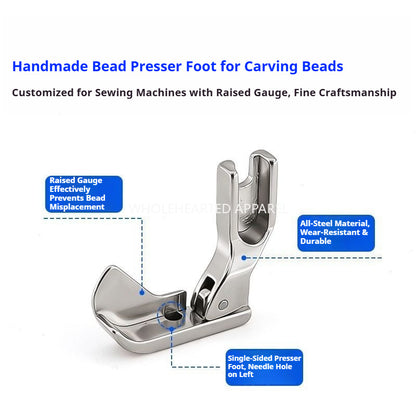 1825★ New all-steel bead-avoiding guard plate beading presser foot, raised guard plate, left single-side presser foot, wear-resistant and durable, universal for flat sewing machines★