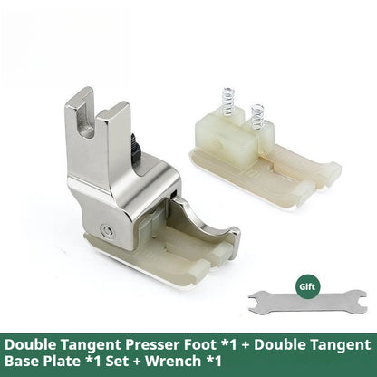 1810★ Dual Thread-Cutting High-Low Plastic Presser Foot with Thickened Teflon Base and Adjustable Edge Guide★