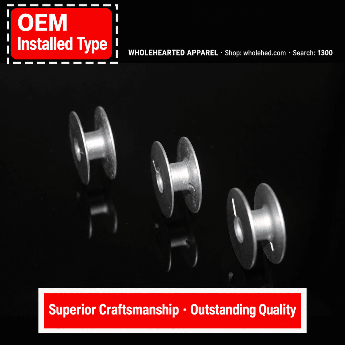 1300★ Durable Anodized Aluminum Bobbin for Industrial Flatbed and Computerized Sewing Machines