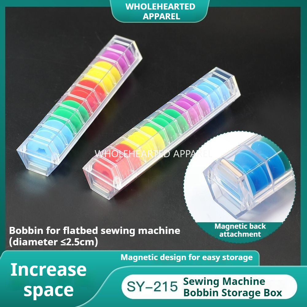 1755★ SY-215 Juego de portabobinas de plástico multicolor para máquinas de pespunte con caja de almacenamiento★