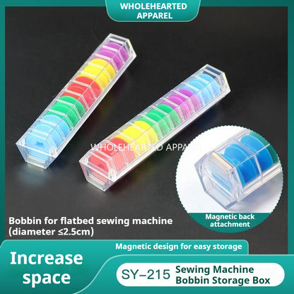 1755★ SY-215 Juego de portabobinas de plástico multicolor para máquinas de pespunte con caja de almacenamiento★
