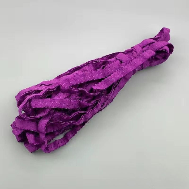 4501★ 1.2 cm doppellagiges Umschlag-Gummiband mit Picot-Kante für Kleidungsausschnitte.