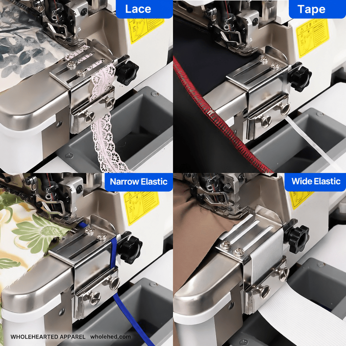 1800★ Guida regolabile per elastici per macchine tagliacuci, opzioni larga/stretta, pressione regolabile, accessorio in acciaio inossidabile.