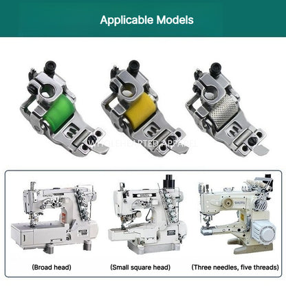 1029★ New Arrival 2 | More Options | Full-Steel Roller Presser Foot for 3-Needle 5-Thread Coverstitch Machines, Small Square Head, Large Platform.