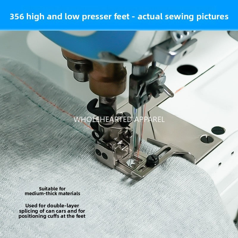 1681★  New 356 adjustable double-layer hem presser foot three-needle five-thread thick material presser foot sewing machine accessories interlock sewing machine