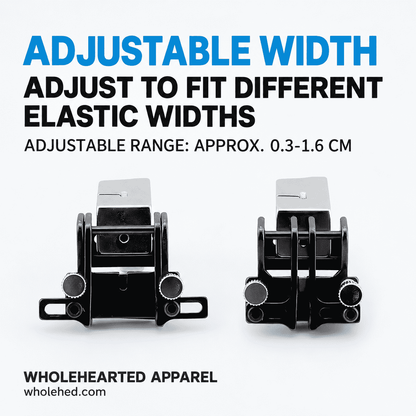 1610★ Adjustable Elastic Presser Foot for Industrial Sewing Machines, Electroplated All-Steel, for Elastic Bands and Shoulder Straps.