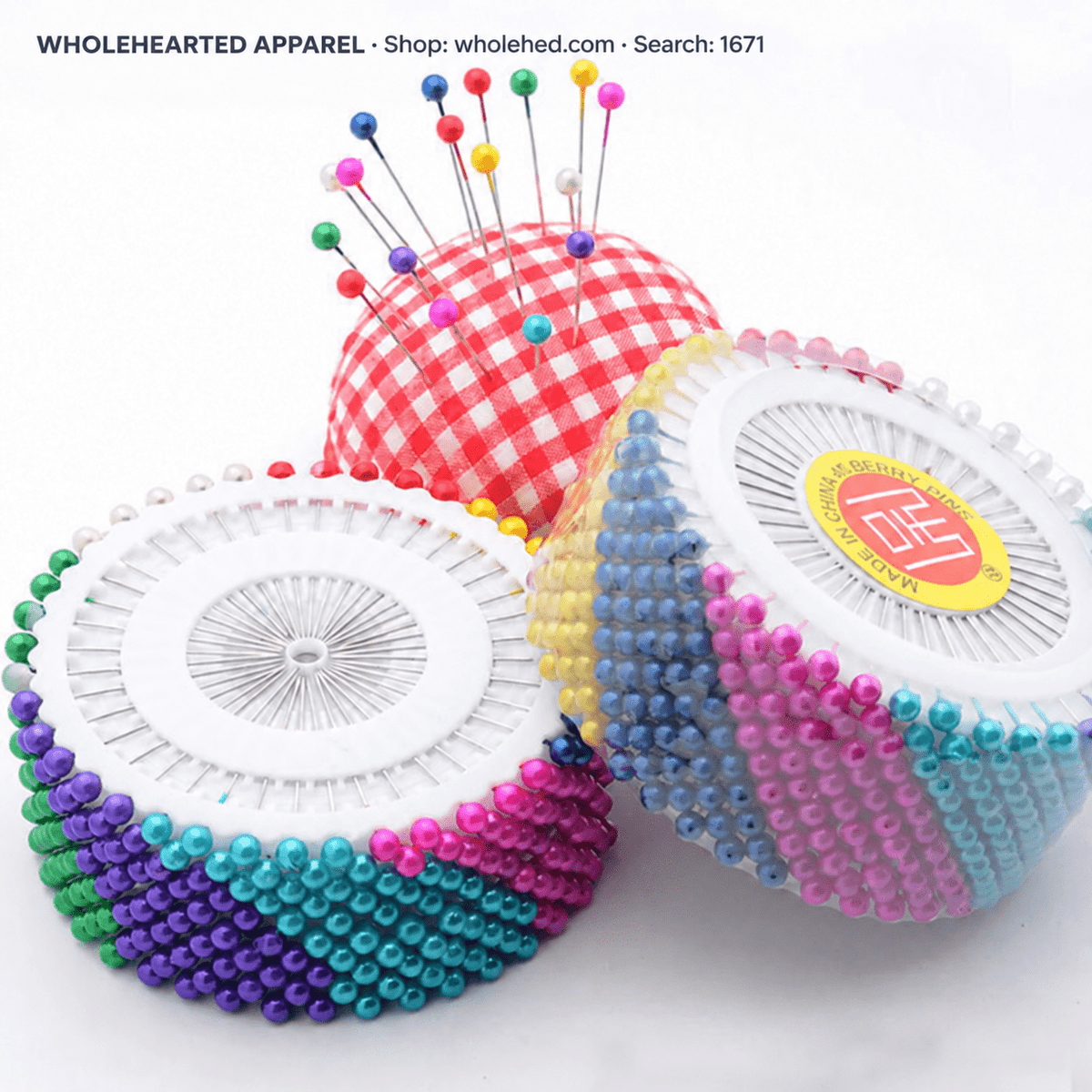 1671★ Spilli con capocchia a perla colorata per cucito, confezione, drappeggio dei tessuti e lavori creativi fai da te.