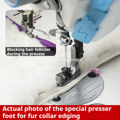 1745★ All-Steel Presser Foot for Sewing Fur Collars, Left Single-Side with Raised Edge Guide, Sewing Machine Accessory★