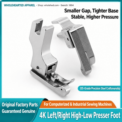 1894★ All-Steel High-Low Presser Foot for Straight-Stitch Sewing Machines, Left/Right 0.1/0.2 cm Edge Topstitching, Shirt Collars, Old Style
