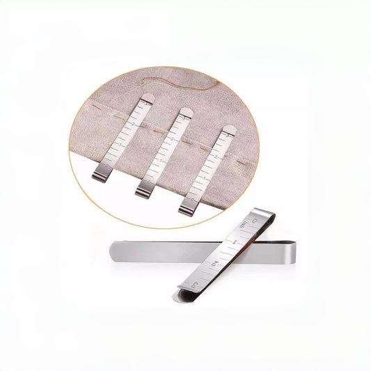 1663★  Metal Sewing Hemming Clip Sewing Clip 3 Inch Measuring Ruler Quilting Clip Fixed Ruler DIY Sewing Fixed Marker