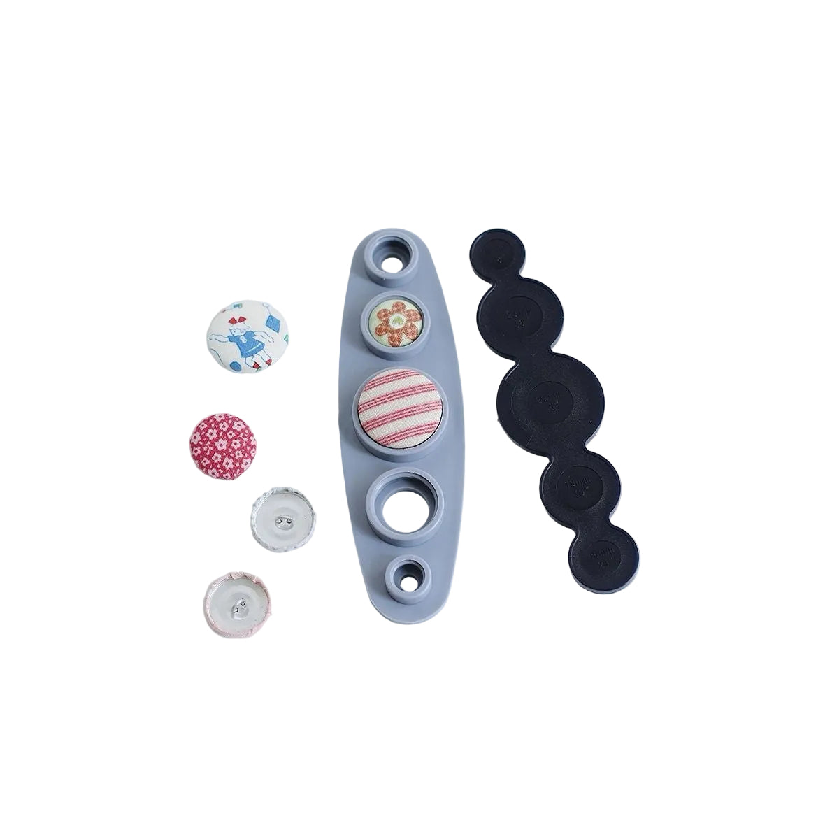 1393-1★ Nouveau produit : Kit d'outils pour boucles en tissu faites main (5 en 1) : moule pour boucle, presse à boucle, base pour bouton de sac en tissu★