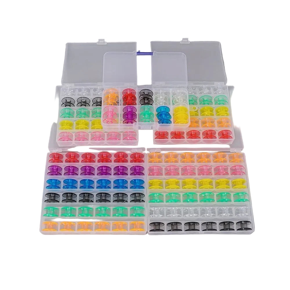 1865★ Colorful Plastic Bobbins with Storage Box for Domestic Electric Sewing Machines★