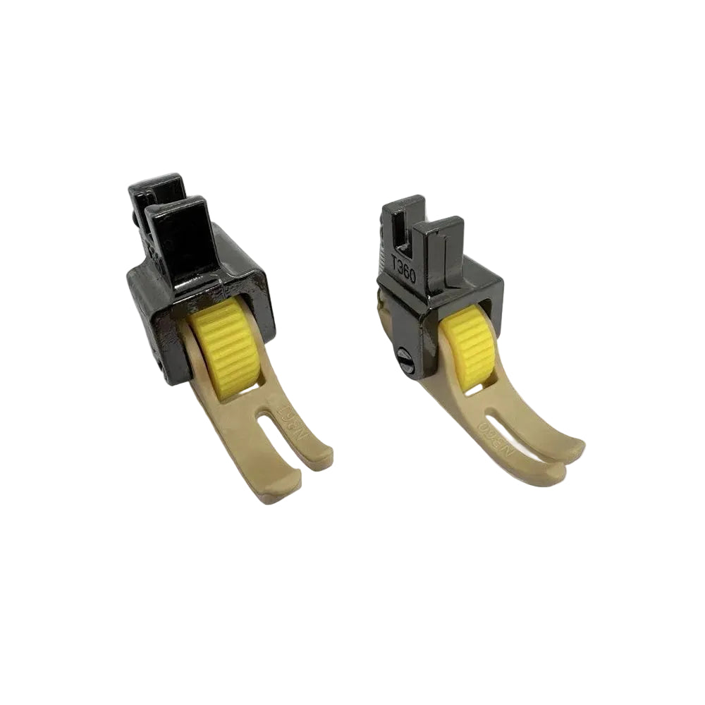 1070★ Piedino premistoffa a rullo per cerniere per macchina da cucire industriale, in teflon, stretto a sinistra e largo a destra, accessorio in plastica T360/T361.