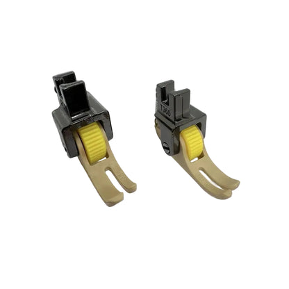 1070★ Piedino premistoffa a rullo per cerniere per macchina da cucire industriale, in teflon, stretto a sinistra e largo a destra, accessorio in plastica T360/T361.