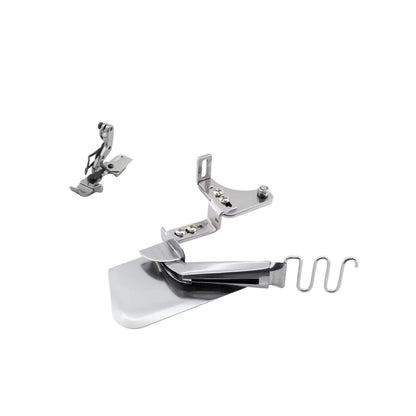 1936★ 4-in-1 Stainless Steel Piping and Edge Binding Folder with EX/747 Compatible Grooved Presser Foot for Overlock Machines