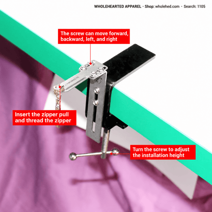 1105★ Multipurpose Zipper Slider Installation Tool with Adjustable Clamp.
