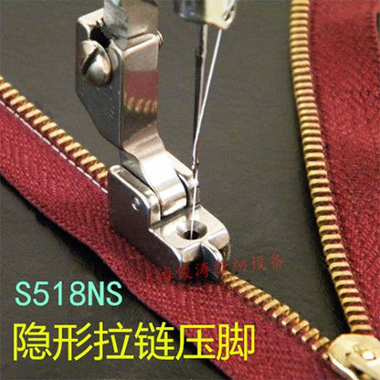 1522★  Sewing machine accessories S518NS invisible zipper presser foot industrial flat car sewing machine flat sewing machine zipper presser foot all steel