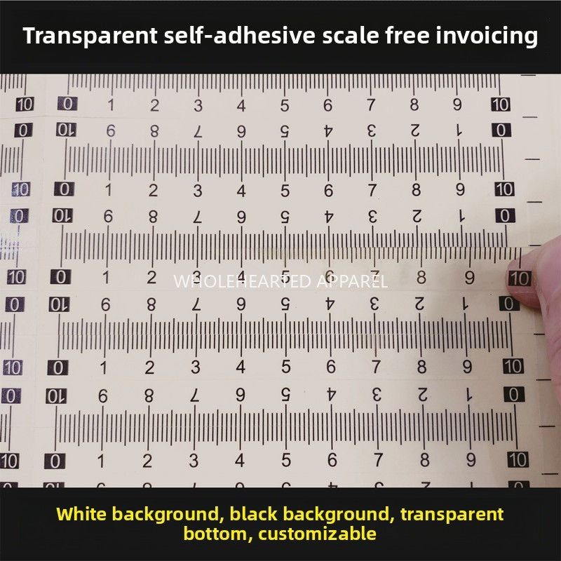 1603★  [Transparent self-adhesive] Self-adhesive transparent self-adhesive scale sticky waterproof medium sub-scale scale sticker free shipping can be customized PVC sticker