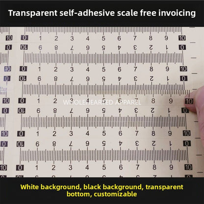 1603★  [Transparent self-adhesive] Self-adhesive transparent self-adhesive scale sticky waterproof medium sub-scale scale sticker free shipping can be customized PVC sticker