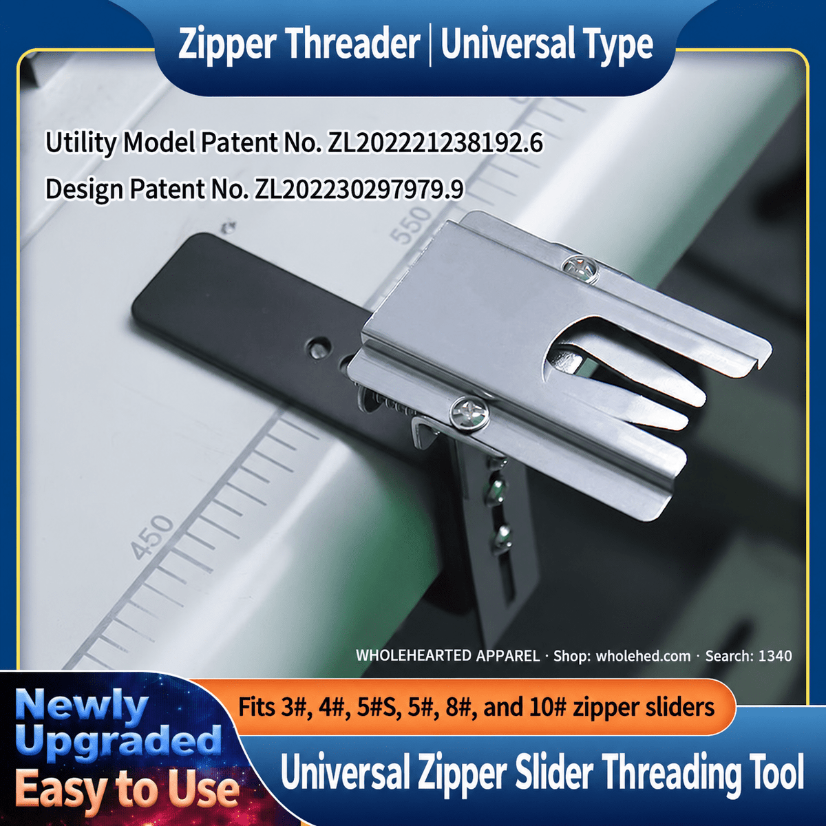 1340★ Universal Zipper Slider Installation Tool, Zipper Pull Threading Clamp and Holder.