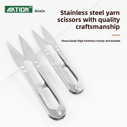 1686★ Tijeras de hilo de acero inoxidable Anxin, tijeras pequeñas para punto de cruz, costura de ropa, tijeras pequeñas para bricolaje hechas a mano, herramienta para cortar hilo