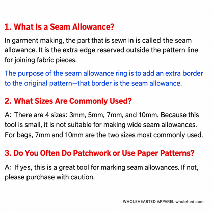 1602★ ハンドメイドパッチワーク用 seam allowance リングトレースツールセット（4点セット）。