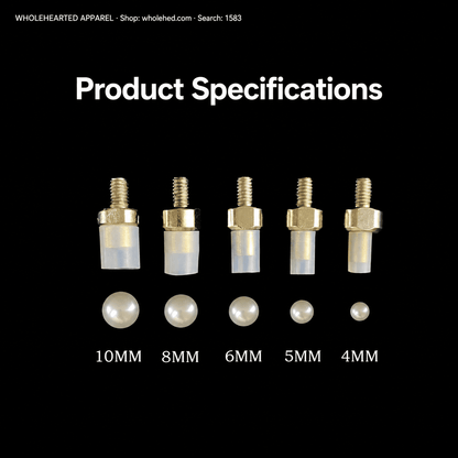 1583★ Portable Manual Pearl and Rhinestone Setting Machine Kit with One Box of No-Hole Faux Pearls and Four-Prong Studs.