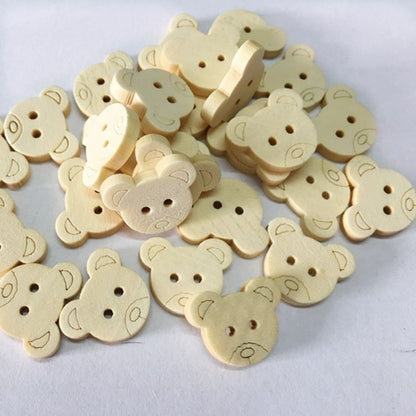 3045  Natural log color bear handmade wooden cartoon button cute baby children's sweater diyDIY decorative button