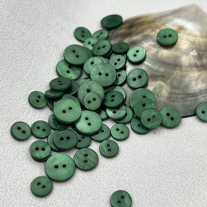 3066  dark green color DIY handmade children's shell buttons high-end shirt chiffon knitted cardigan leader mouth buttons