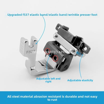1610★  Upgraded flat car adjustable F537 rubber band presser foot electroplating elastic strap on all steel shoulder strap rubber band adjustable width