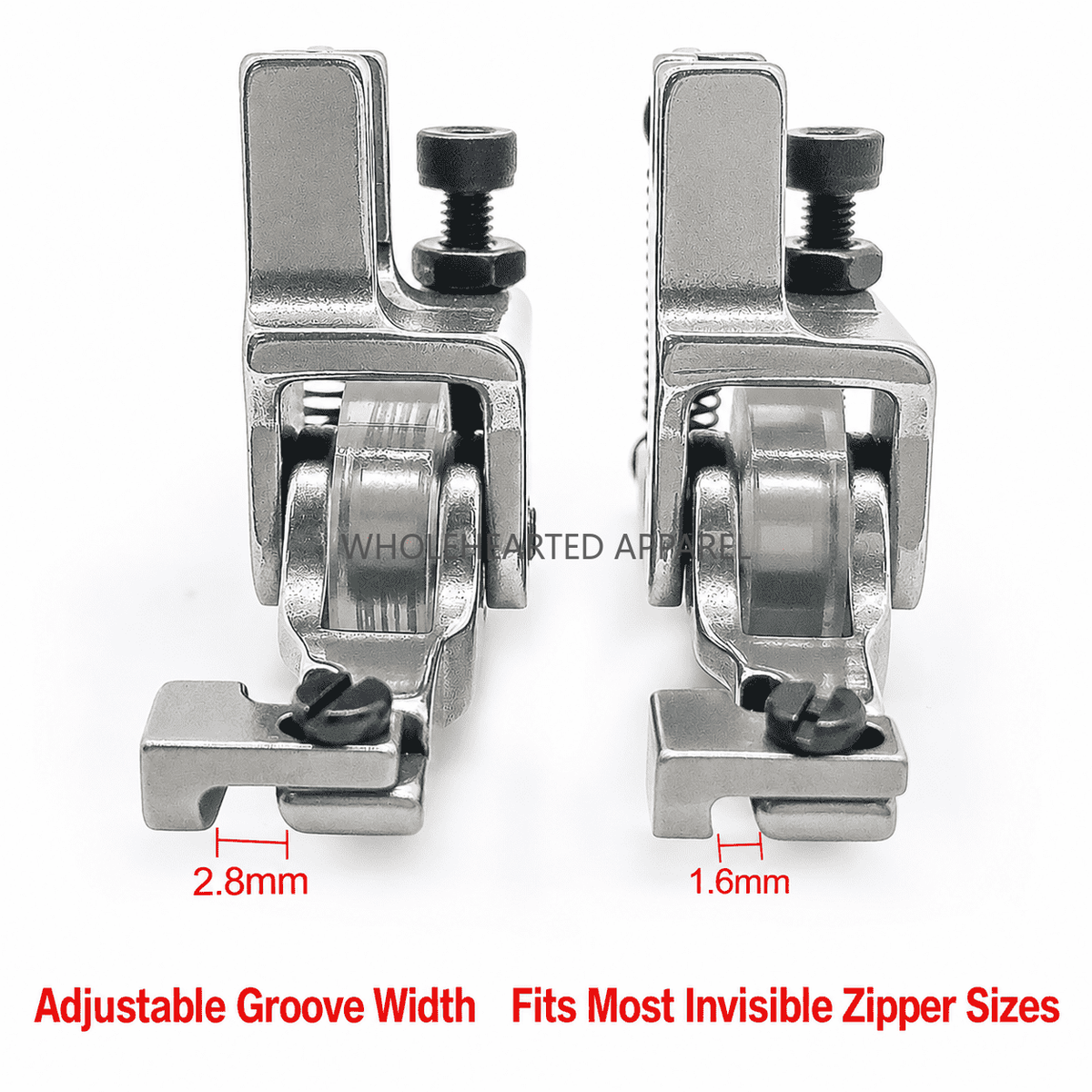 1007★ New Arrivals 2 | More Options | Adjustable Invisible Zipper Roller Presser Foot for Industrial Sewing Machines, Thick & Thin Fabrics and Cotton Cord Piping.