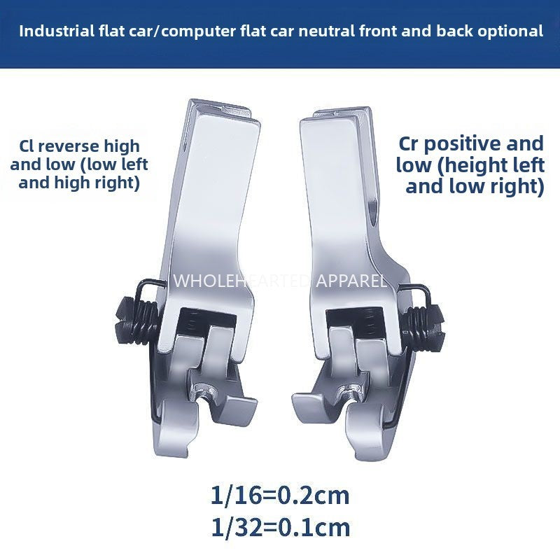 1517★  Boutique flat car re-neck presser foot Electroplating re-neck spring high and low presser foot shirt press collar