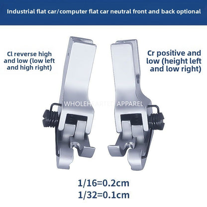 1517★  Boutique flat car re-neck presser foot Electroplating re-neck spring high and low presser foot shirt press collar