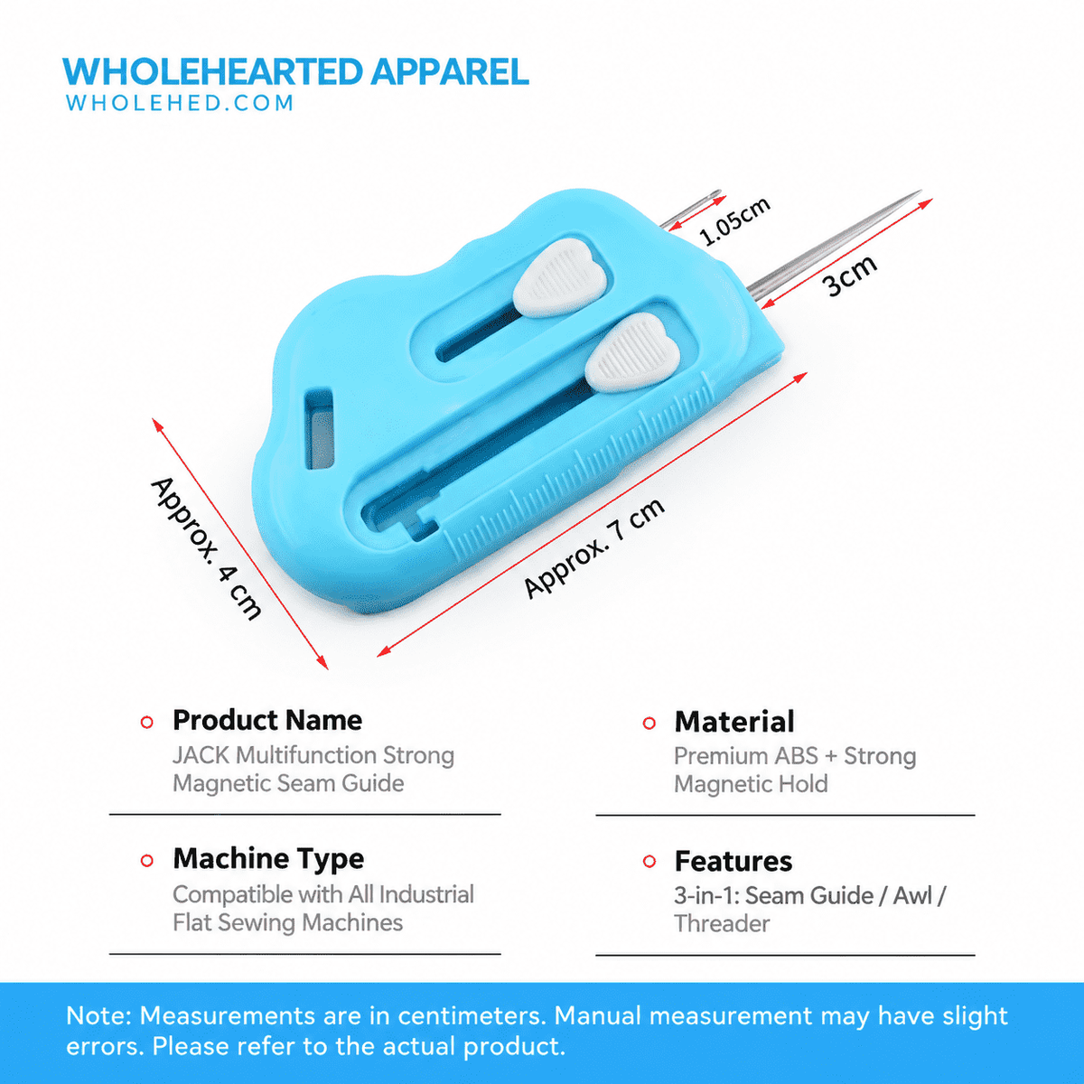 1618★ Multifunctional strong magnetic plastic regulation rib crimping awl thread remover threading device sewing accessories.