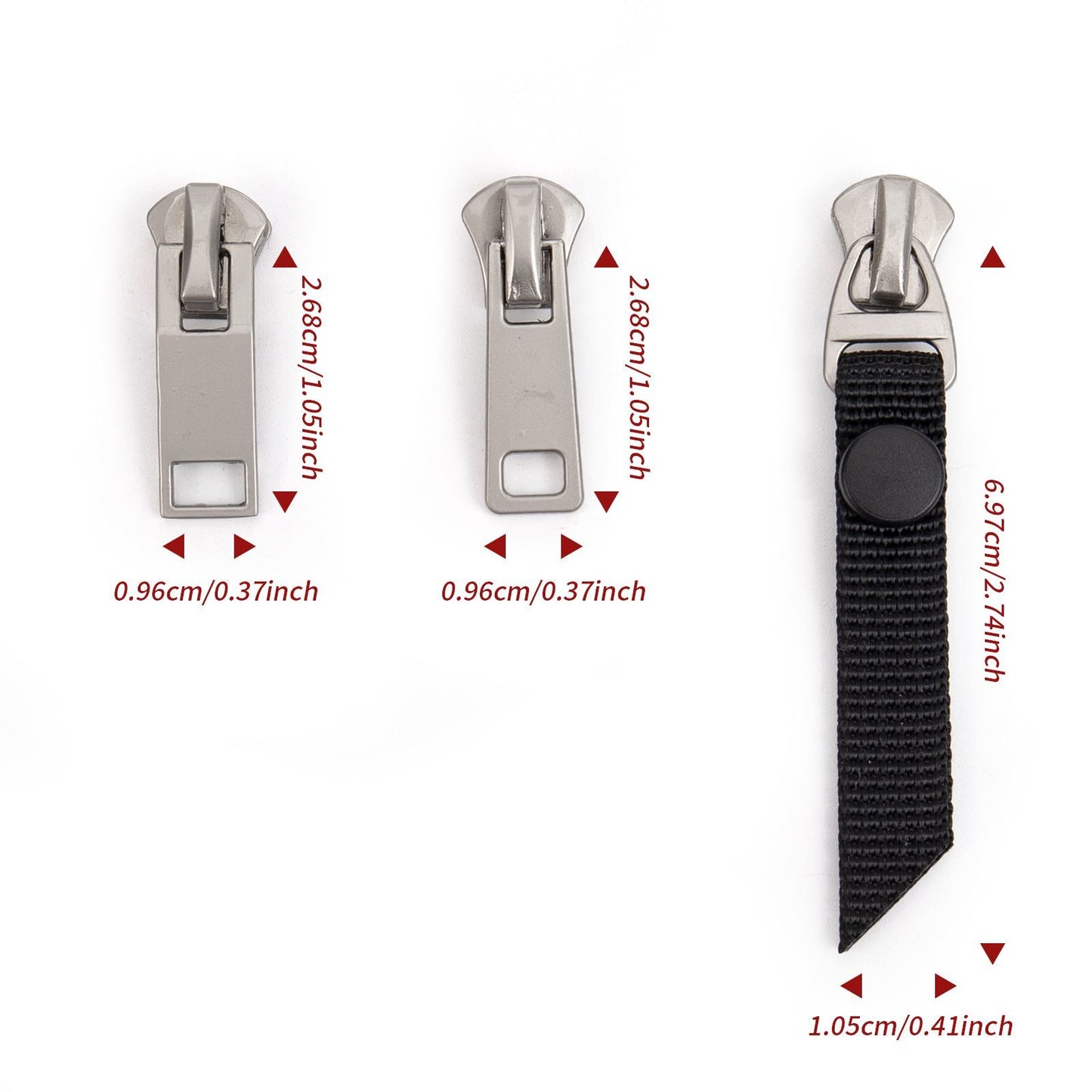 3109  Zipper No. 5 metal positive wear slider head pearl hanging white gun color zipper head multi-shaped lanyard