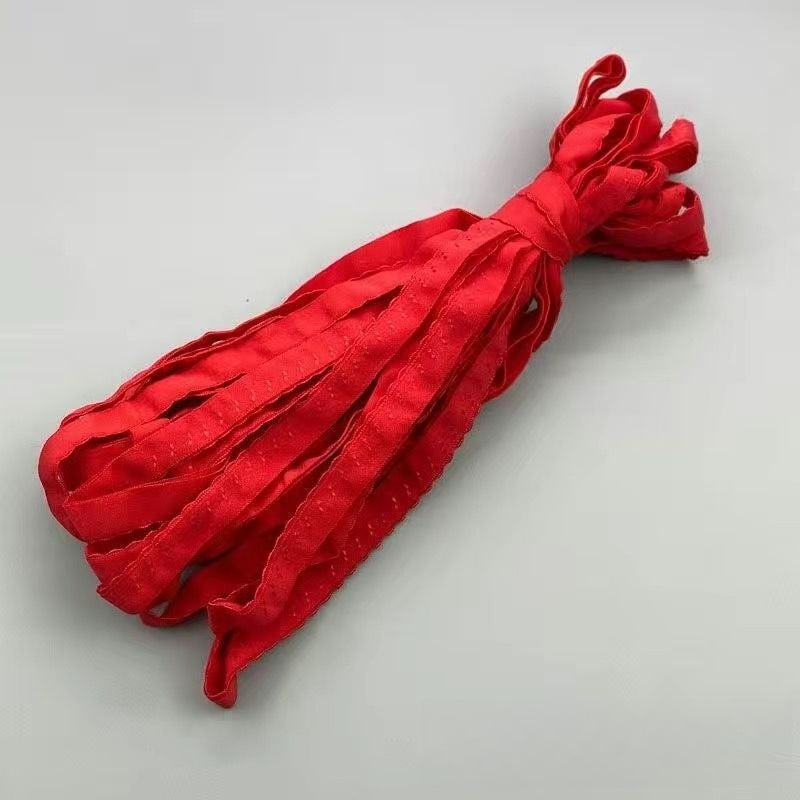 4501★ 1.2 cm doppellagiges Umschlag-Gummiband mit Picot-Kante für Kleidungsausschnitte.