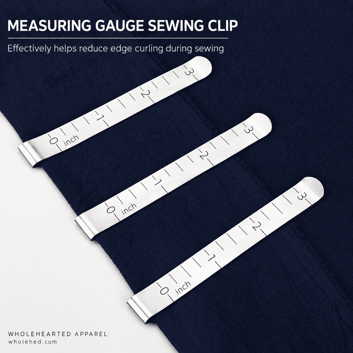 1663★ Metal Sewing Hemming Clip Sewing Clip 3 Inch Measuring Ruler Quilting Clip Fixed Ruler DIY Sewing Fixed Marker.