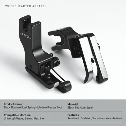 1017★ Black Titanium Steel Spring High-Low Presser Foot, Smooth and Wear-Resistant, Oxidation-Resistant Finish.