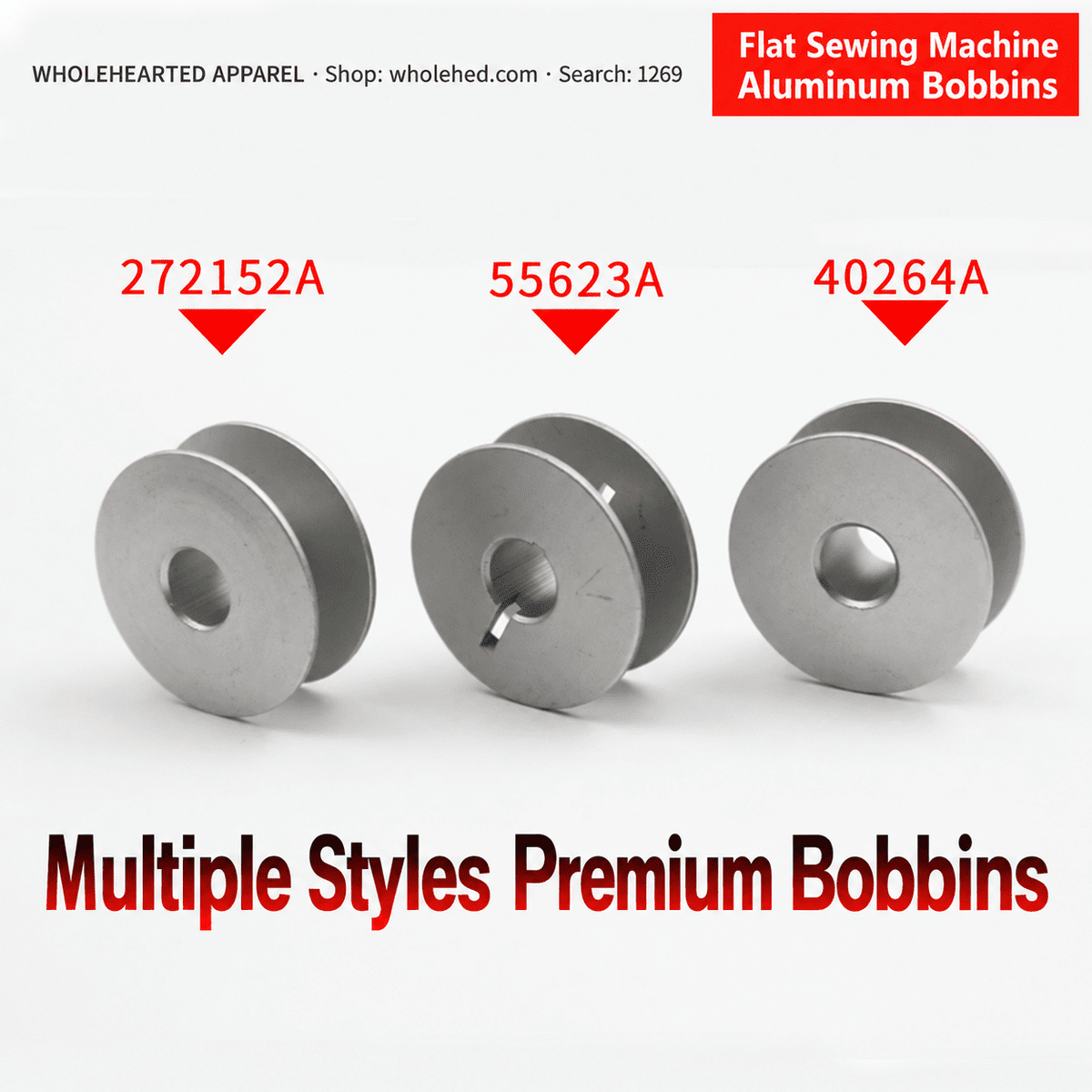 1269★ Bobine in alluminio per macchine da cucire industriali – piatte 40264A, con scanalatura 55623A, smussate 272152A, per macchine da cucire computerizzate