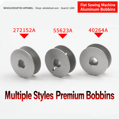 1269★ Bobine in alluminio per macchine da cucire industriali – piatte 40264A, con scanalatura 55623A, smussate 272152A, per macchine da cucire computerizzate