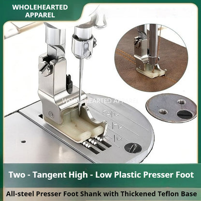 1810★ Dual Thread-Cutting High-Low Plastic Presser Foot with Thickened Teflon Base and Adjustable Edge Guide★