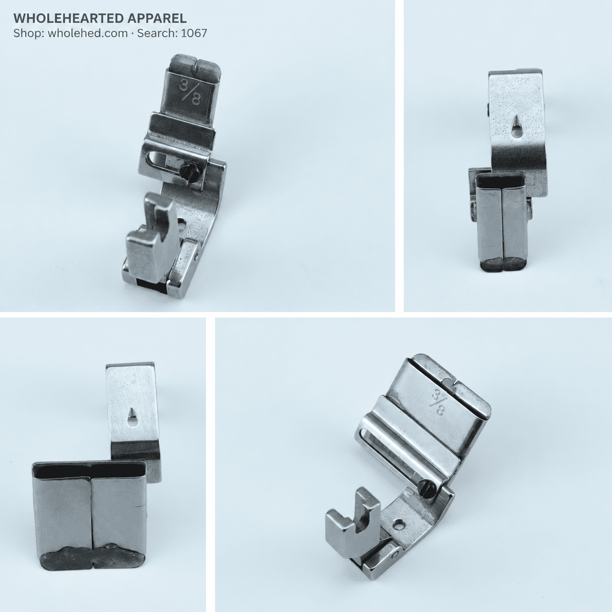 1067★ All-Steel Presser Foot for Computerized Lockstitch Sewing Machines, Back Neck Tape, Webbing and Lace Guide.