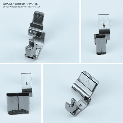 1067★ All-Steel Presser Foot for Computerized Lockstitch Sewing Machines, Back Neck Tape, Webbing and Lace Guide.