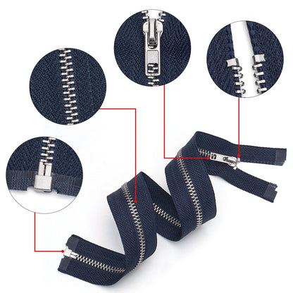 3095  Zipper No. 3 platinum metal open tail automatic head silver multi-colored cloth edge optional clothing jacket zipper